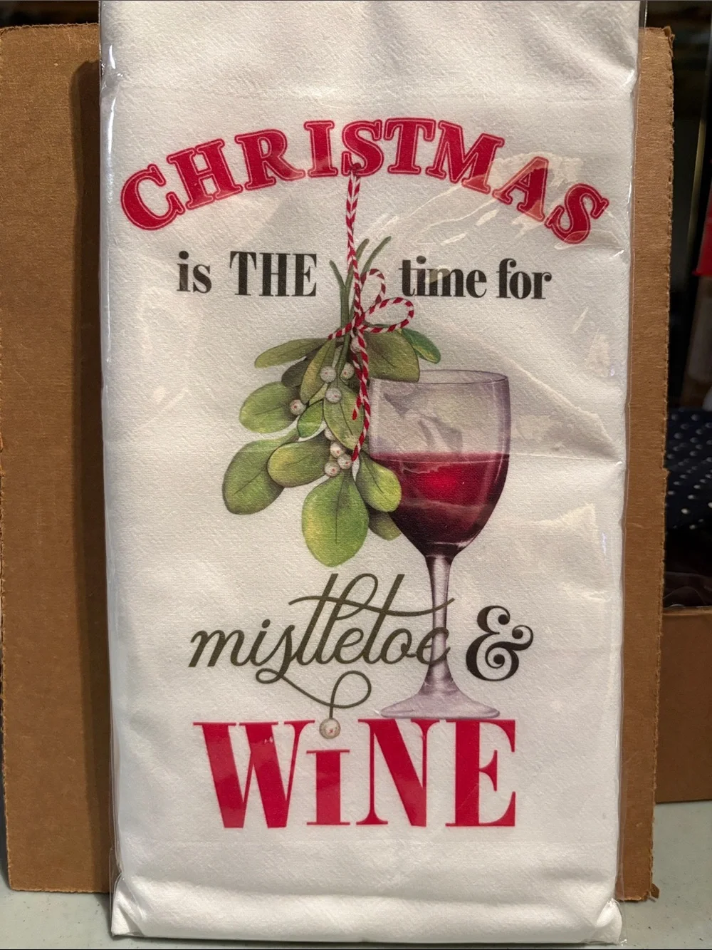 Christmas themed flower sack, tea towel NWT great gift